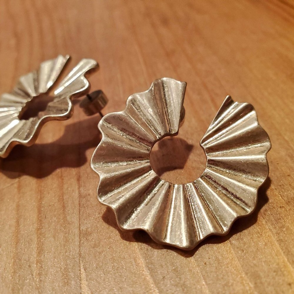 Vintage Geometric Fan Statement Earrings